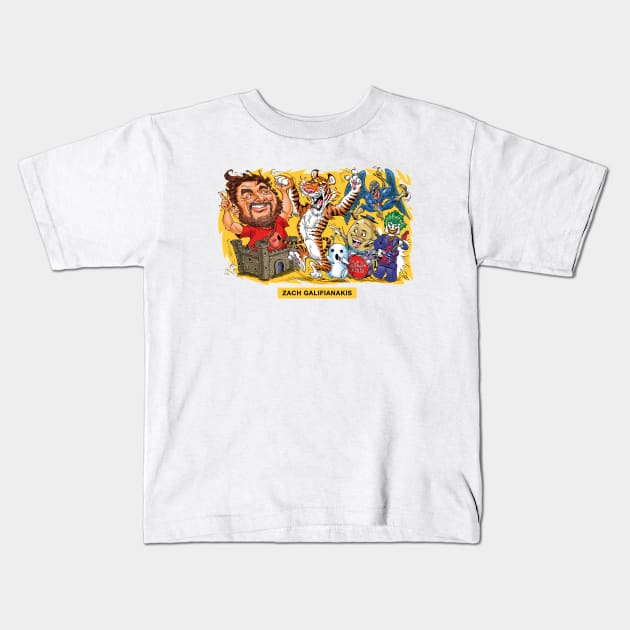 Zach Galifianakis Kids T-Shirt by PLAYDIGITAL2020